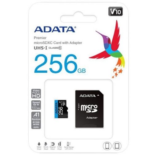 תמונה של ADATA Micro SD 256GB AUSDX256GUICL10A1-RA1