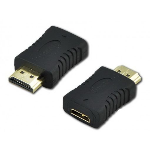 Изображение Адаптер HDMI мужской - мини HDMI женский, золотистый.