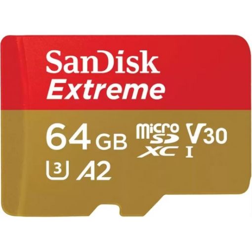 תמונה של כרטיס זיכרון לגיימינג בניידים SanDisk Extreme MicroSDXC - דגם SDSQXAH-064G-GN6GN - נפח 64GB