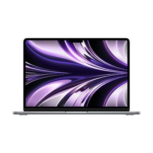 Изображение Apple MacBook Air с чипом M2, 8-ядерным процессором, 10-ядерной графикой, 512 ГБ SSD и 16 ГБ оперативной памяти - цвет Space Gray.