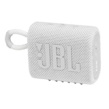 Picture of JBL Go 3 portable speaker in white color.
