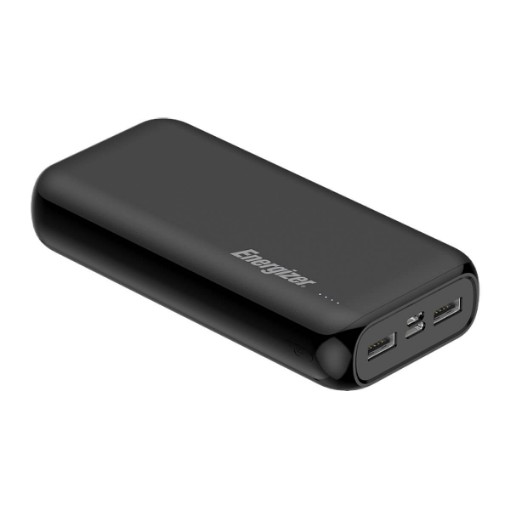 Picture of Energizer Backup Battery 20000mAh OUT (USB-A/A) - IN (USB-C/mUSB) Power Bank - Black UE20010.