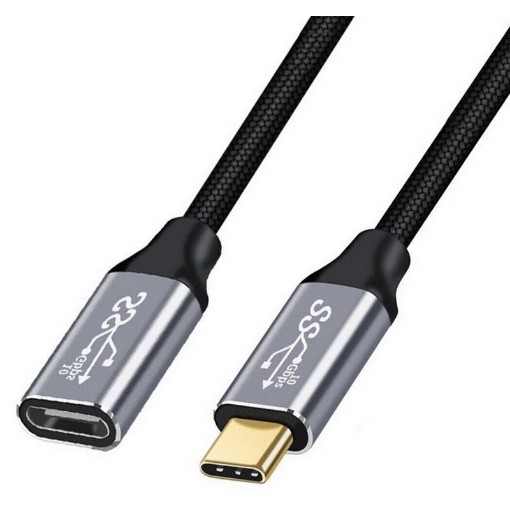 Picture of 10Gbps 100W USB3.2 GEN2 extension cable, USB C male - C female connector, supports 4k@60hz audio/video at a length of 3 meter TopX.