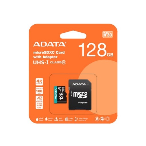 תמונה של כרטיס זיכרון ADATA Premier Pro mSDXC/SDHC 128Gb AUSDX128GUI3V30SA2-RA1