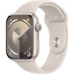 Изображение Умные часы Apple Watch 45 мм Series-9 GPS, цвет корпуса – звездный алюминиевый, цвет ремешка – спортивный звездный, размер ремешка M/L.
