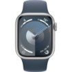 תמונה של שעון חכם Apple Watch 41mm Series-9 GPS צבע שעון Silver Aluminum Case צבע רצועה Storm Blue Sport Band גודל רצועה M/L